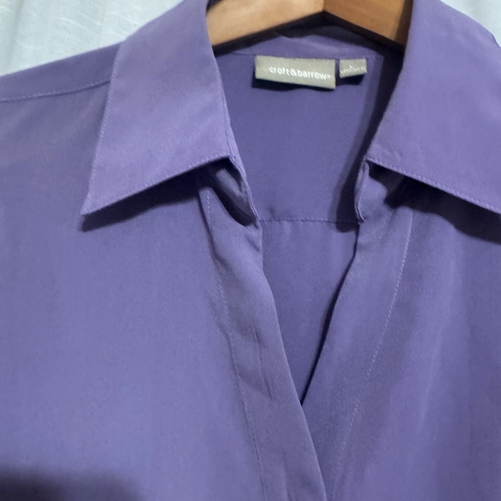 Purple Button-Up Blouse - Picture 6 of 11